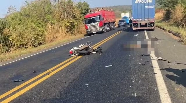 Motociclista morre ao bater de frente com caminhão na BR-316 no interior do Piauí