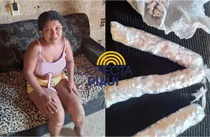 Mulher é presa com três sacolas de drogas em Teresina (Foto: Conecta Piauí)