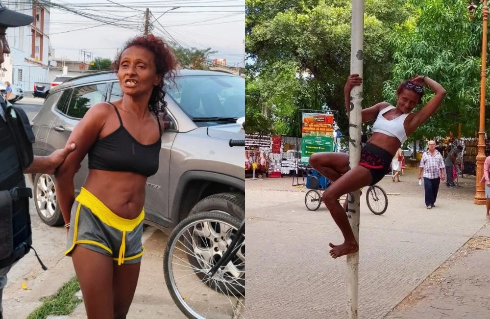 Mulher presa por tráfico de drogas brinca com imprensa e manda 'beijo' em Teresina