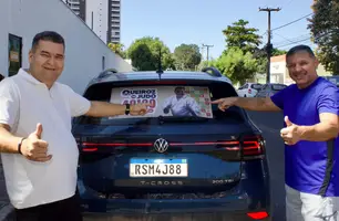 Queiroz do Judô inicia campanha com mais de 50 veículos em adesivaço em Teresina (Foto: Reprodução)