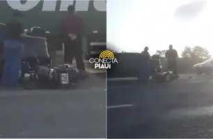 Acidente na BR-316, em Demerval Lobão, deixa motociclista gravemente ferido; vídeo (Foto: Reprodução)
