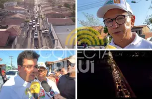 Carreata do candidato Dr.Hélio, em Parnaíba (Foto: Colagem/Conecta Piauí)