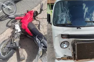 Carro atropela mulher em moto na cidade de Fronteiras (Foto: Reprodução)