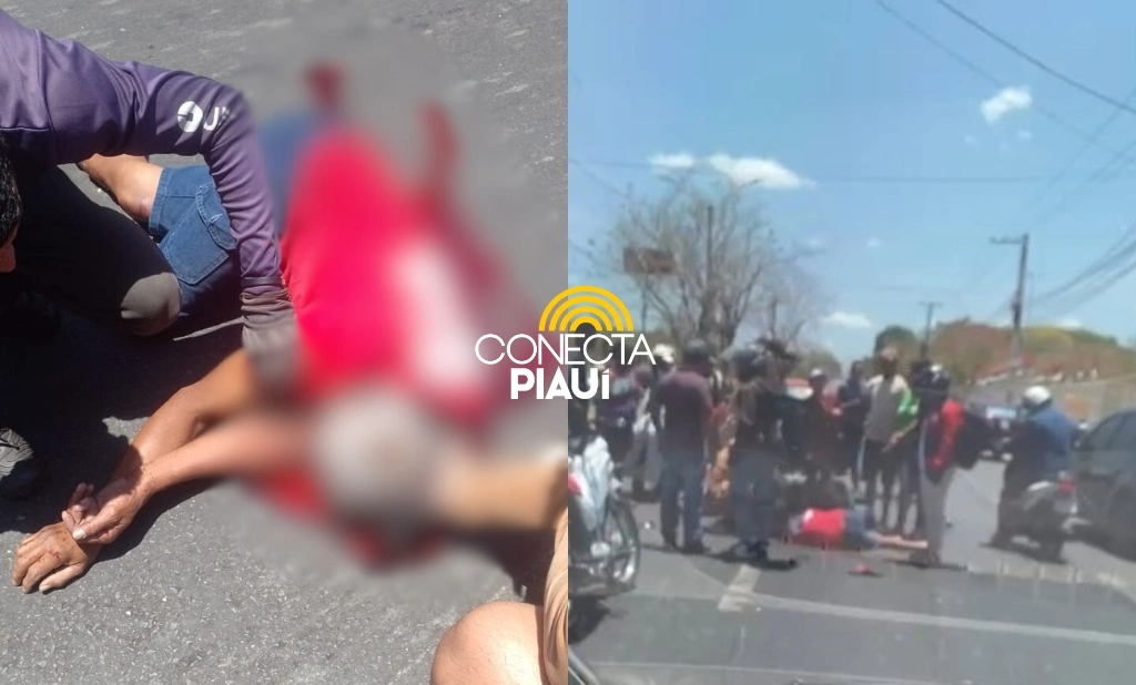 Ciclista é atingido por moto em frente à supermercado na zona Leste de Teresina