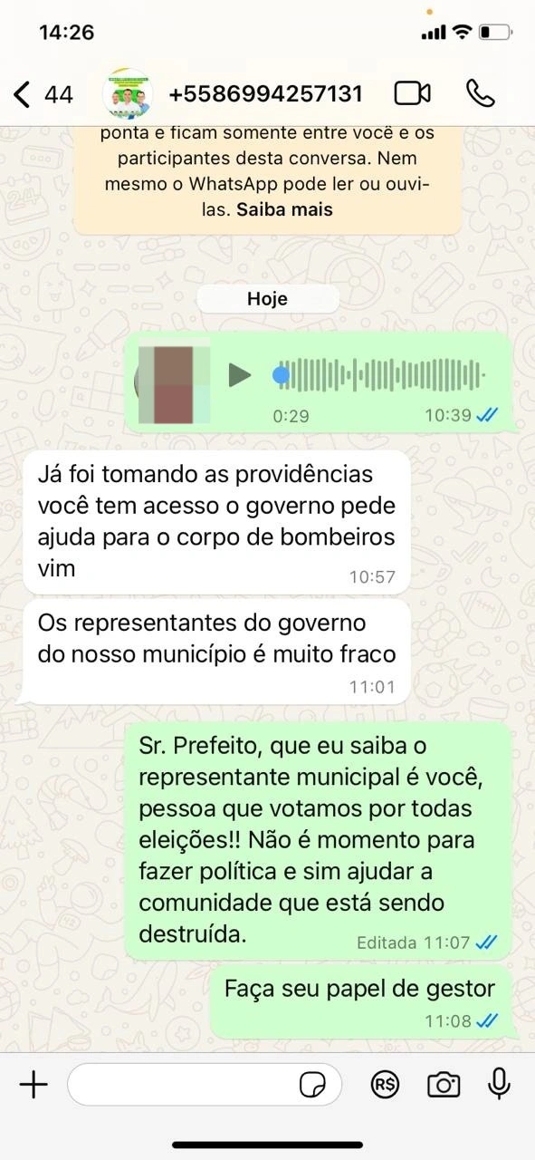 Conversa de moradora com o prefeito