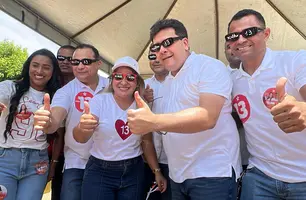 Em caminhada, Pauliana e governador reúnem centenas de pessoas em Socorro do Piauí (Foto: James Rodrigues/Conecta Piauí)