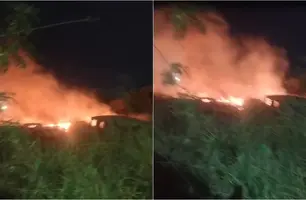 Evento político de Antônio Reis causa incêndio de grandes proporções em Floriano (Foto: Reprodução)