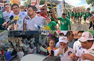 Fábio Novo realiza grande caminhada com Rafael Fonteles no Centro de Teresina (Foto: Reprodução)