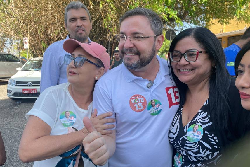 Fábio Novo visita Mercado do Mafuá ao lado de Rafael Fonteles