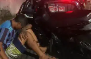 Homem é preso com moto adulterada e arma de fogo na zona Norte de Teresina (Foto: Reprodução)
