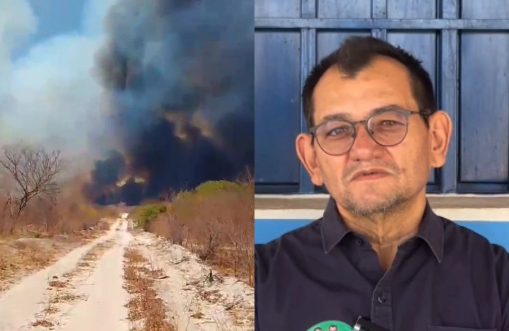 Incêndio atinge Pedro Laurentino e prefeito manda moradora pedir ajuda do governo