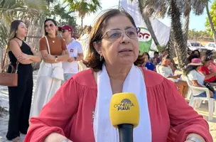 Ministra Cida Gonçalves visita terreno da Casa da Mulher Brasileira em Parnaíba (Foto: Kassio Cavalcante/Conecta Piauí)