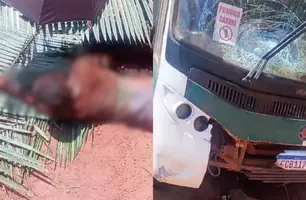 Motorista de ônibus escolar atropela jovem e foge do local em Altos (Foto: Reprodução)