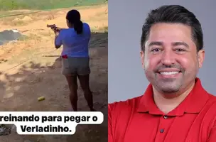 Mulher ameaça candidato a prefeito de São Gonçalo do Piauí em vídeo com tiros (Foto: Reprodução)