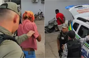 Mulher conhecida como 'Miau' é presa suspeita de furtar notebook em Teresina (Foto: Conecta Piauí)