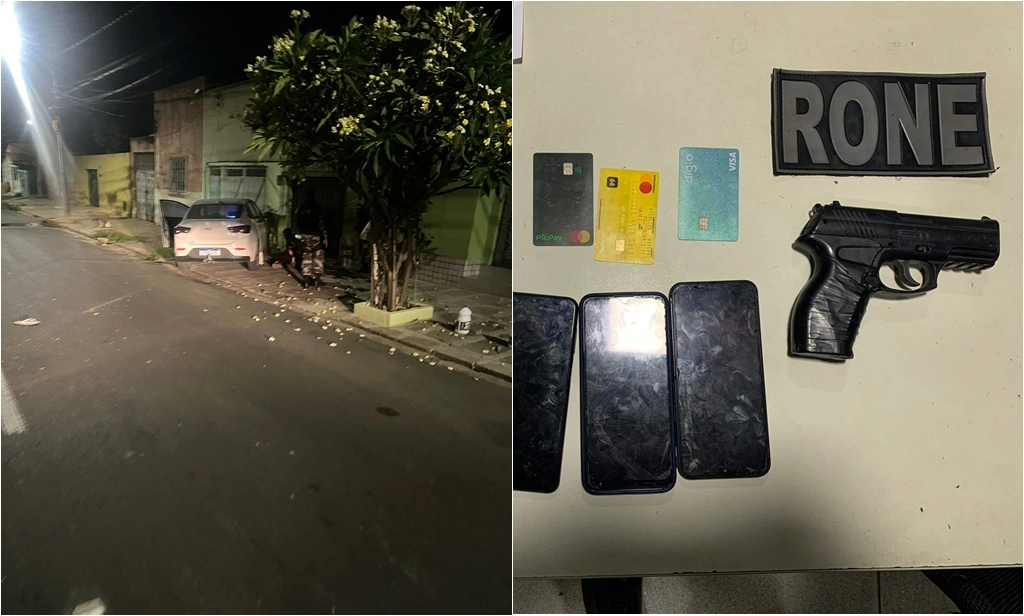 Objetos apreendidos pela polícia