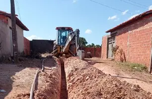 Obra de ampliação da rede de distribuição de água em União (Foto: Reprodução)
