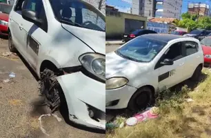 Polícia recupera veículo alugado que foi abandonado com pneu estourado em Teresina (Foto: Repórter 12/Conecta Piauí)