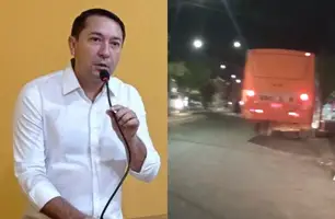 Prefeito de Castelo do Piuaí é denunciado por usar ônibus escolar em comício (Foto: Reprodução)