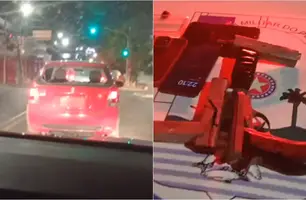 Quadrilha abandona carro roubado após vários assaltos na zona Sudeste de Teresina (Foto: Reprodução)