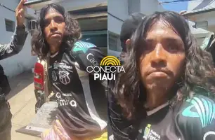 'Ralei ele um pouquinho', diz homem preso por tentativa de homicídio em Teresina (Foto: Repórter 12/Conecta Piauí)