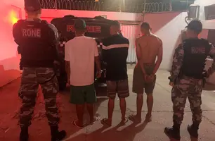 Trio apreendido pela polícia (Foto: Reprodução)
