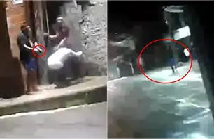 Câmera de segurança flagra troca de tiros entre faccionados em Fortaleza (Foto: Reprodução)