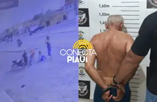 Câmera flagra homem tentando matar ex a tiros em Pedro II (Foto: Reprodução)