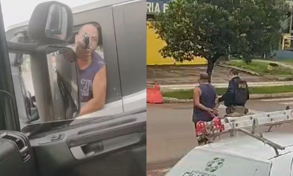 Caminhoneiro é preso em SP após ser filmado ameaçando motorista com arma