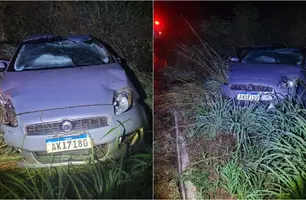 Carro com cinco pessoas tomba na BR-135 e passageiros são socorridos no Piauí (Foto: Reprodução)