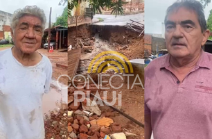 Comerciantes temem por por erosão em rua que desabou com as chuvas em Picos (Foto: Reprodução/ Corpo de Bombeiros)