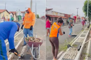 Comunidade de São Gonçalo do Piauí se mobiliza em mutirão de limpeza (Foto: Reprodução)