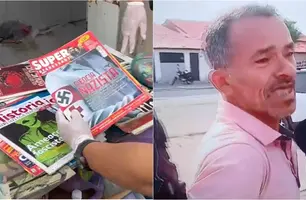 Conteúdo nazista é achado em baú de suspeito de envenenar família em Parnaíba (Foto: Reprodução)
