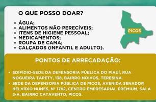 Defensoria Pública arrecada doações para vítimas das enchentes em Picos (Foto: Reprodução)