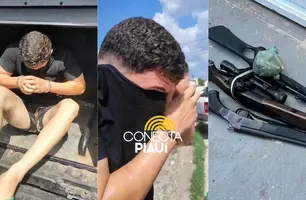 Filho de vereador é apresentado na Central de Flagrantes de Teresina após prisão (Foto: Repórter 12/Conecta Piauí)