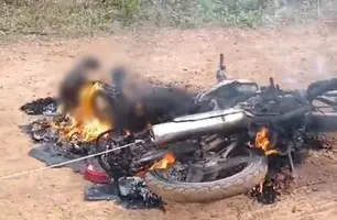 Fio de alta tensão mata motoqueiro carbonizado na zona rural de Caxias (Foto: Reprodução)