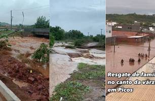 Forte chuva causa alagamentos e transtornos à população de Picos (Foto: Reprodução)