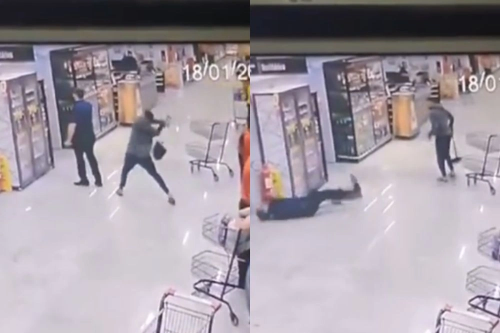 Gerente de supermercado é agredido com pá enquanto falava no telefone no MT