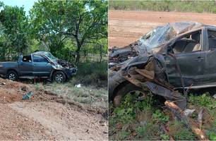 Hilux do ex-prefeito e ex-deputado Cabelouro capota em Barras (Foto: Reprodução)