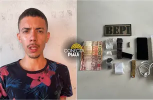 Homem é preso em Demerval Lobão com drogas, arma artesanal e dinheiro (Foto: Reprodução)