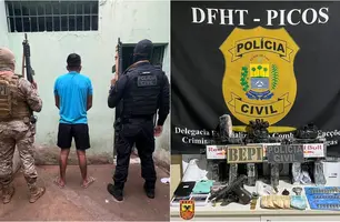 Integrante de facção é preso com arma e grande quantidade de drogas em Picos (Foto: Reprodução)