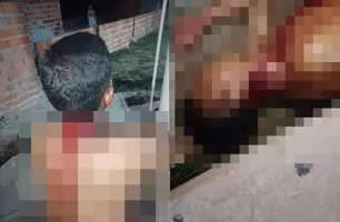 Irmão quase degola outro durante briga em município no Piauí (Foto: Reprodução)
