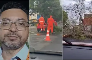 Linha de instabilidade e ventos de 75 km/h provocaram queda de árvores em Teresina (Foto: Reprodução)