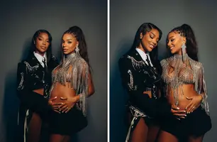 Ludmilla e Brunna Gonçalves anunciam o nome da filha em festa no BBB 25 (Foto: Reprodução)