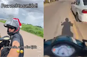 Motociclista sem CNH é preso e posta vídeo debochando em Rio Branco (Foto: Reprodução)