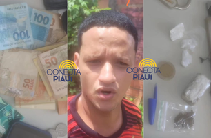 ‘Mula’ do tráfico é preso com supermaconha na vila Dagmar Mazza, em Teresina (Foto: Reprodução)