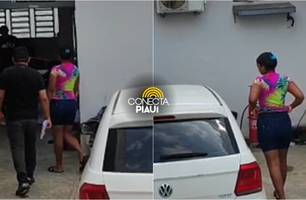 Mulher com mandado de prisão por estelionato é presa no bairro Piçarreira (Foto: Reprodução)