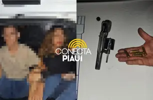 Mulher e adolescente são detidos com arma durante corrida por app em Teresina (Foto: Divulgação/PMPI)