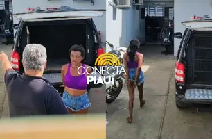 Mulher especialista em furtos é preso com mandado de prisão na cidade de Altos (Foto: Repórter 12/Conecta Piauí)