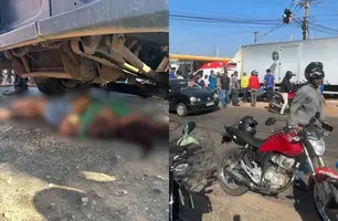 Mulher morre em colisão entre motocicleta e caminhão na zona Leste de Teresina (Foto: Reprodução)